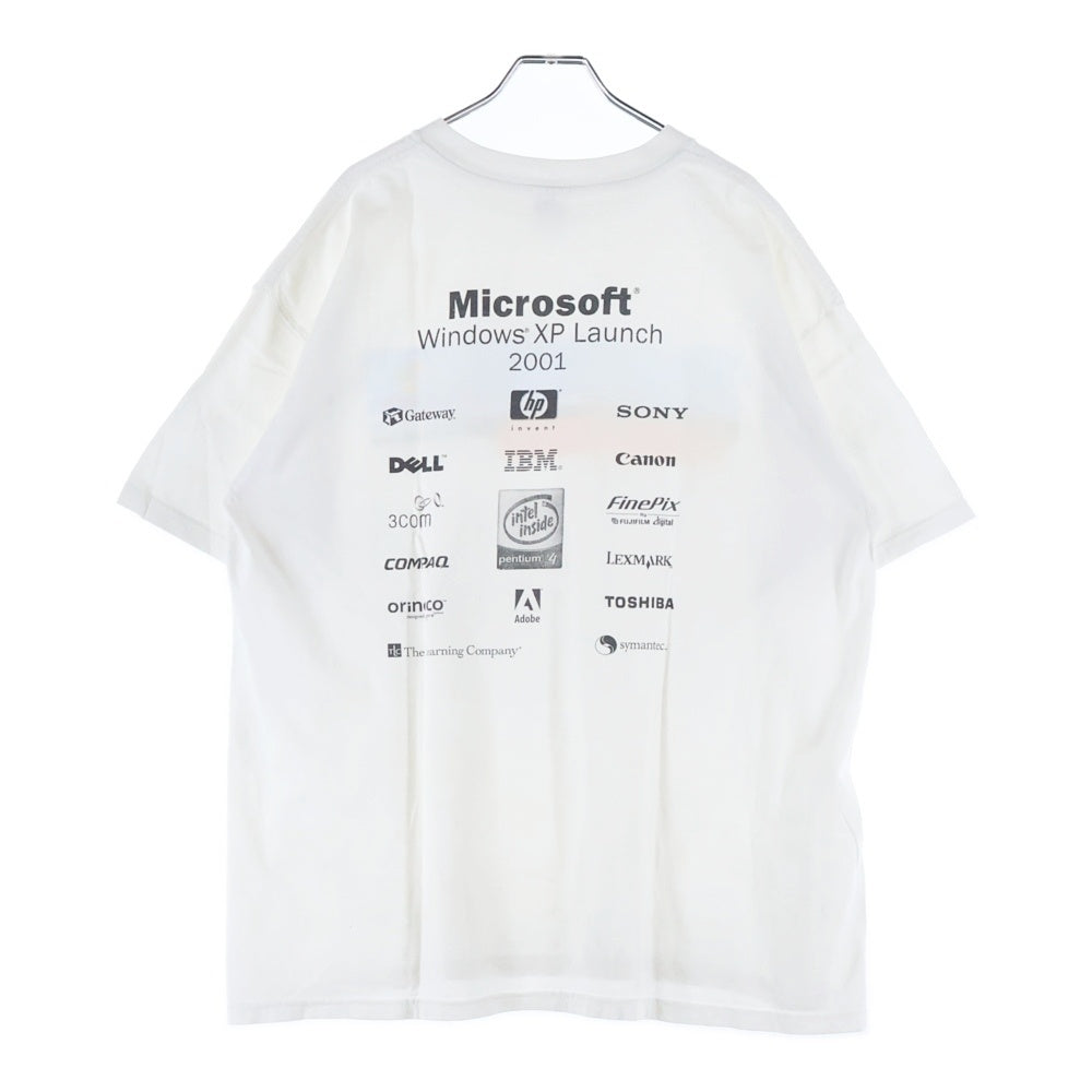 VINTAGE(ヴィンテージ) 00s Microsoft Windows XP Launch マイクロソフト ウィンドーズ 企業Tシャツ 半袖カットソー ホワイト