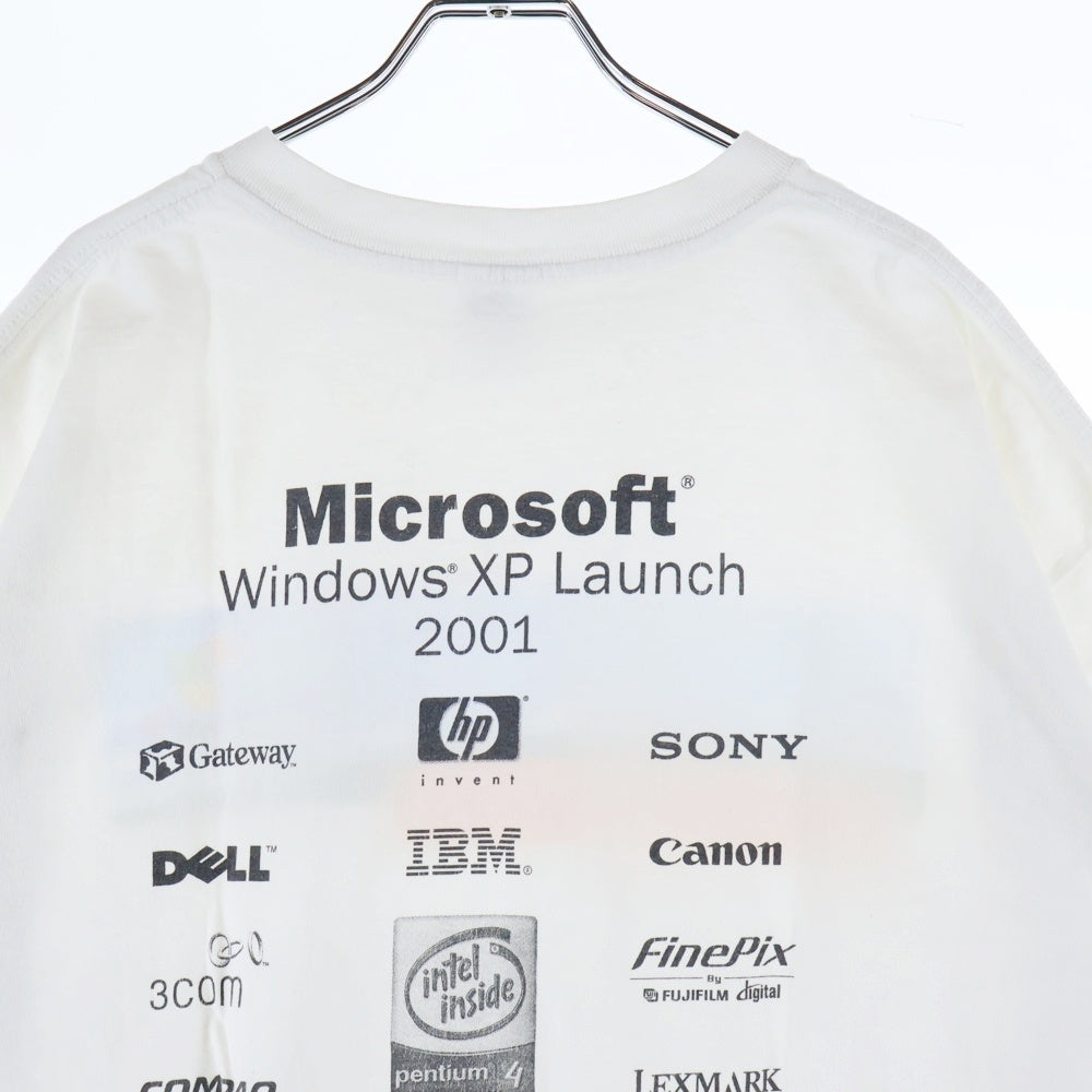 VINTAGE(ヴィンテージ) 00s Microsoft Windows XP Launch マイクロソフト ウィンドーズ 企業Tシャツ 半袖カットソー ホワイト