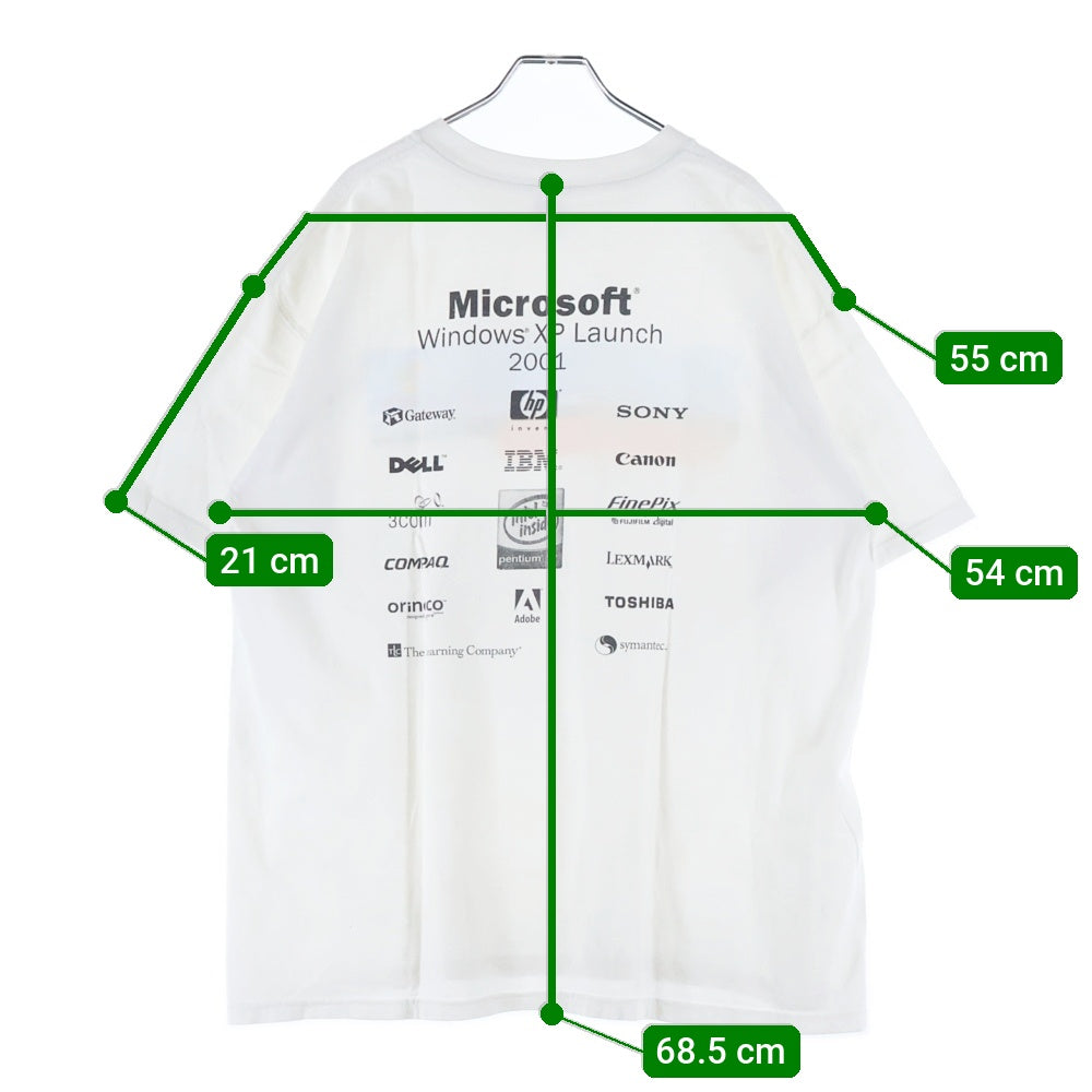 VINTAGE(ヴィンテージ) 00s Microsoft Windows XP Launch マイクロソフト ウィンドーズ 企業Tシャツ 半袖カットソー ホワイト