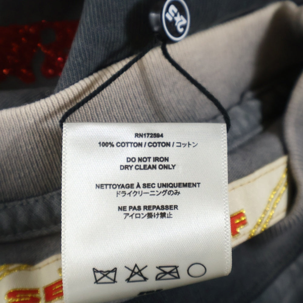 NO BRAND(ノーブランド) SeCND SLF ロゴ デザイン 半袖 Tシャツ グレー