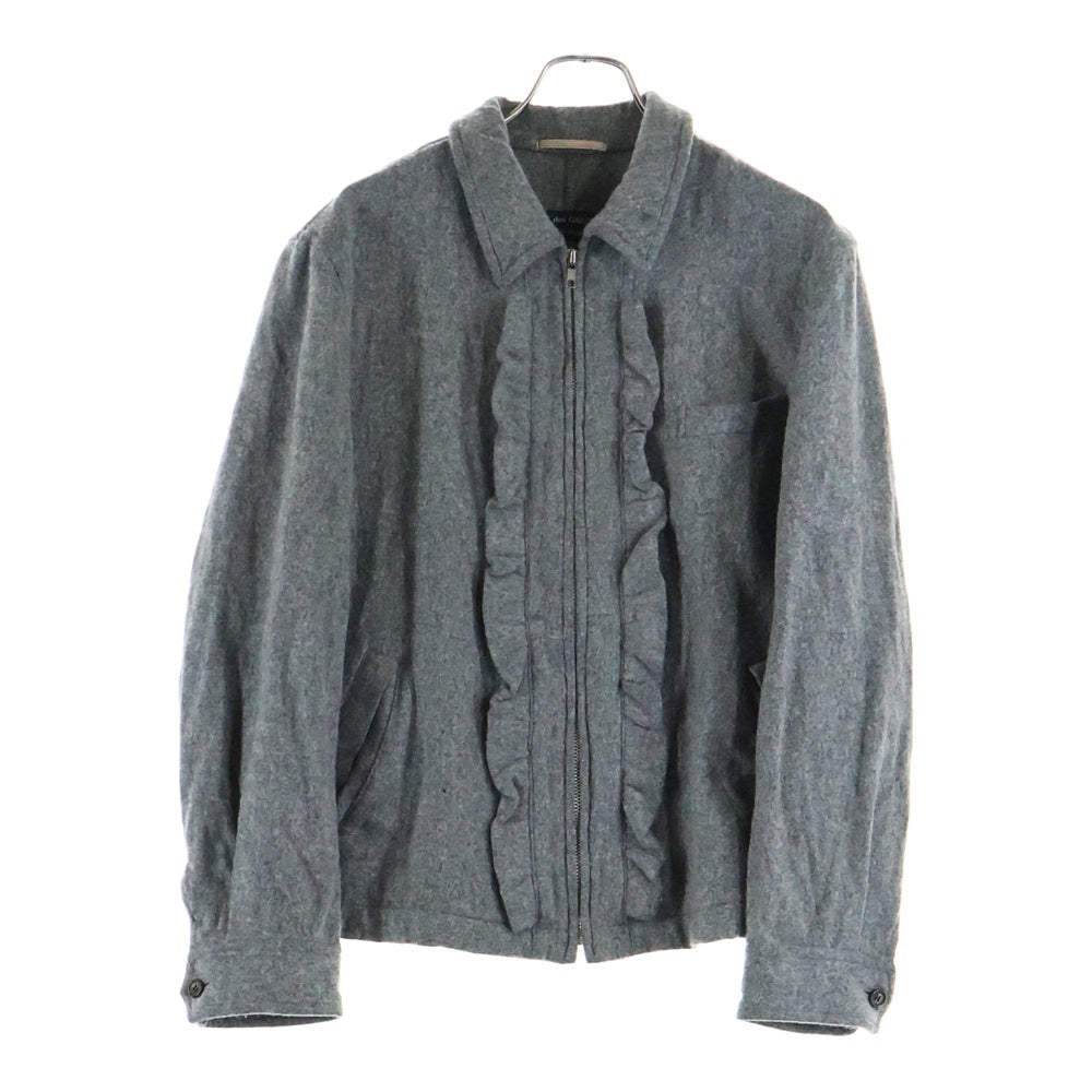 COMME des GARCONS HOMME PLUS(コムデギャルソンオムプリュス) 95AW SLEEP期 スリープ期 ウール縮絨 ジップブルゾン フリル加工 グレー