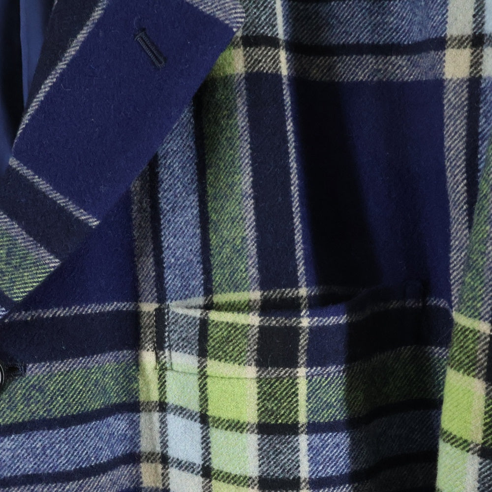 COMME des GARCONS HOMME PLUS(コムデギャルソンオムプリュス) 80s ウールフランネルチェック ジャケット テーラードジャケット グリーン×ネイビー