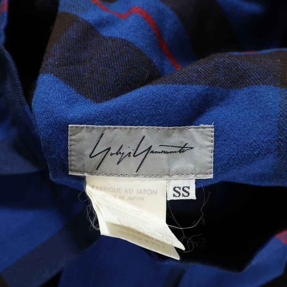 Yohji Yamamoto(ヨウジヤマモト) 80-90s Archive プリーツロングスカート チェック柄 ブルー レディース