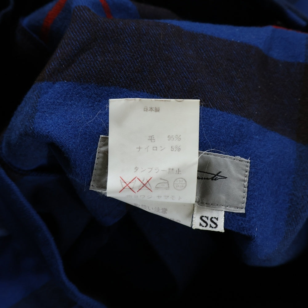 Yohji Yamamoto(ヨウジヤマモト) 80-90s Archive プリーツロングスカート チェック柄 ブルー レディース