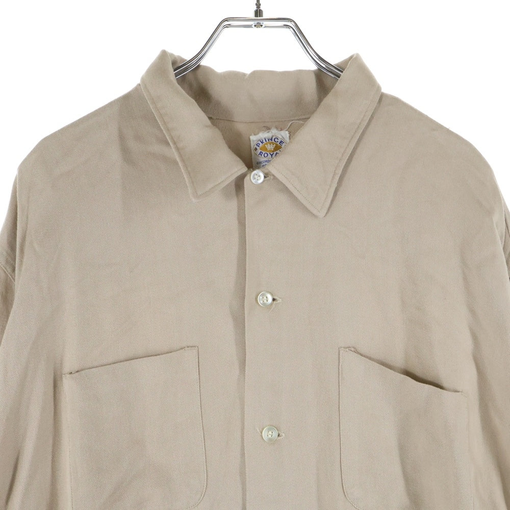 VINTAGE(ヴィンテージ) 60-70s RAYON OPEN COLLAR SHIRT レーヨン オープンカラー 長袖 シャツ ベージュ