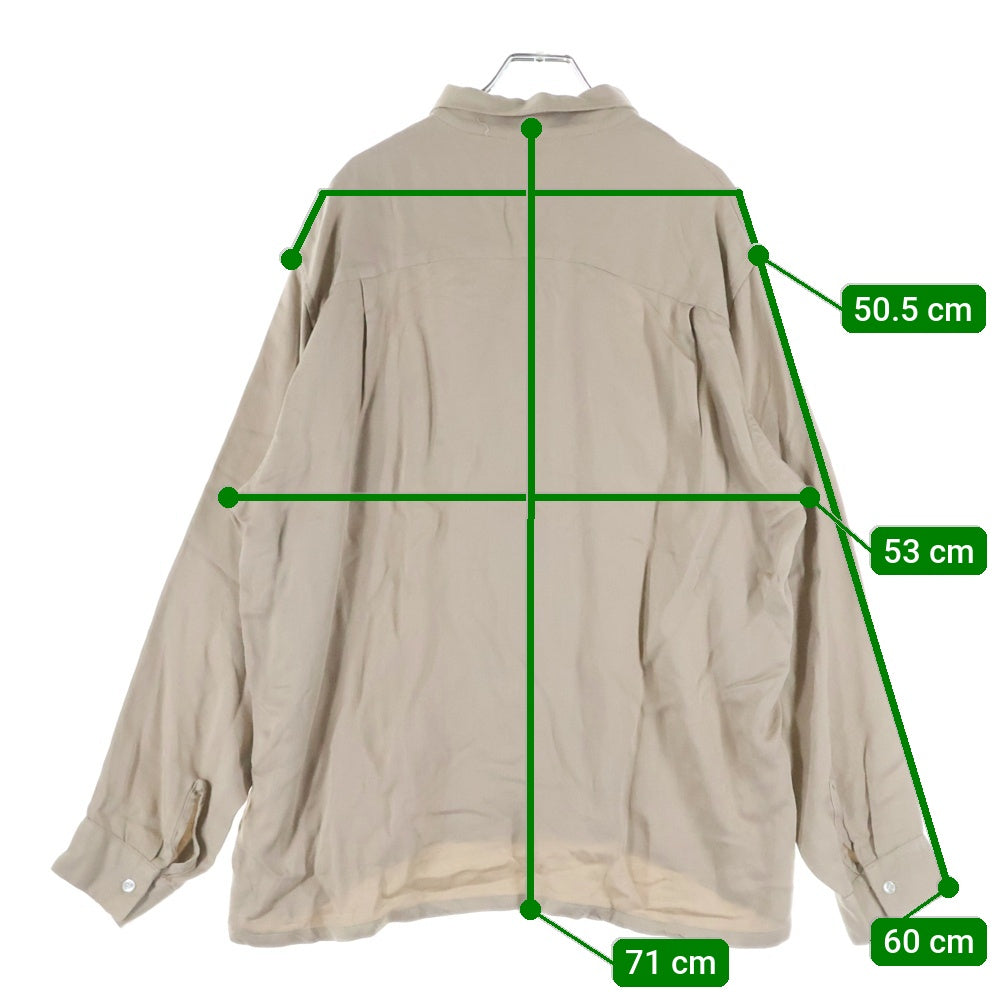 VINTAGE(ヴィンテージ) 60-70s RAYON OPEN COLLAR SHIRT レーヨン オープンカラー 長袖 シャツ ベージュ