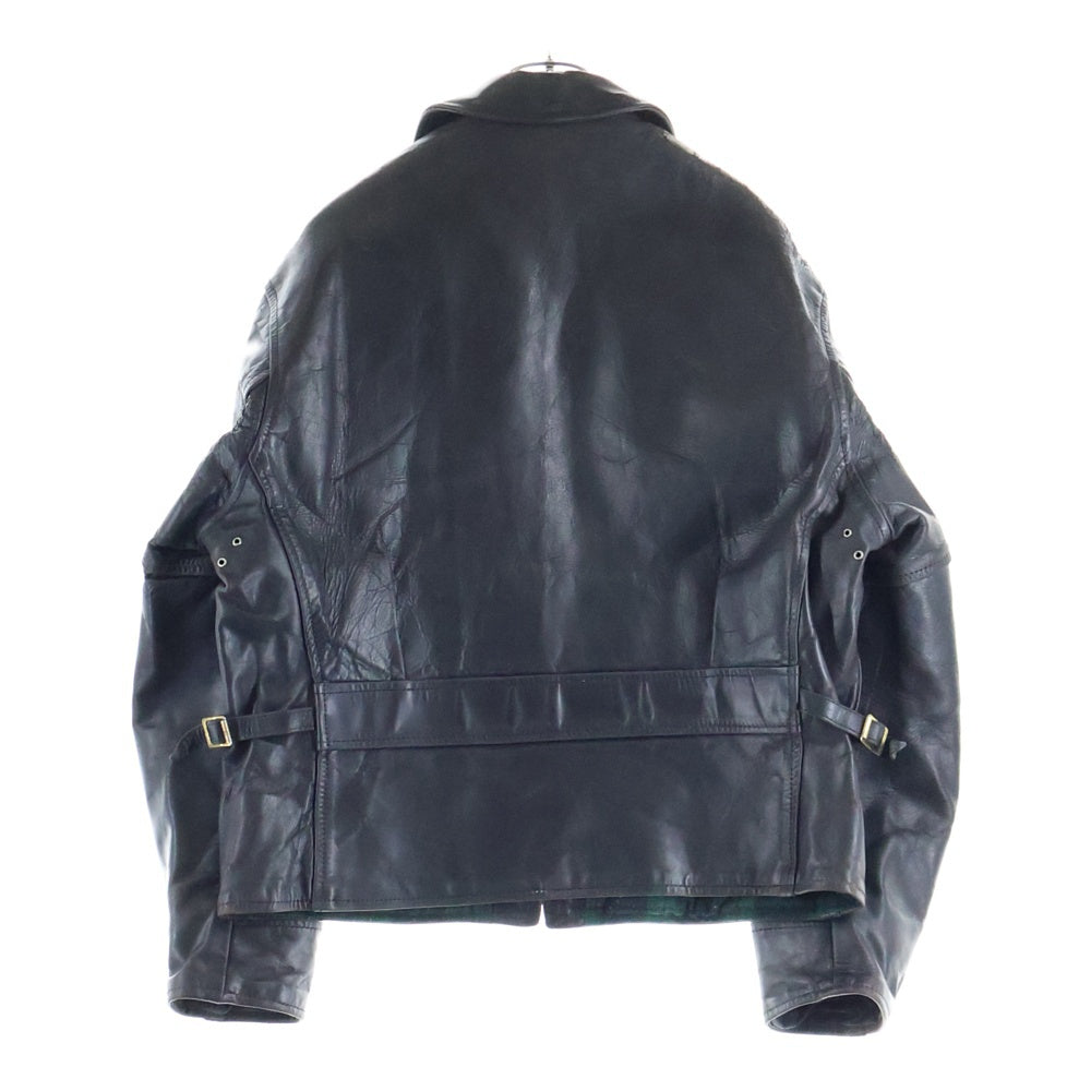VINTAGE(ヴィンテージ) AERO LEATHER Co Horsehide ライナー ブラックウォッチ TALON ジップ エアロレザージャケット ブラック