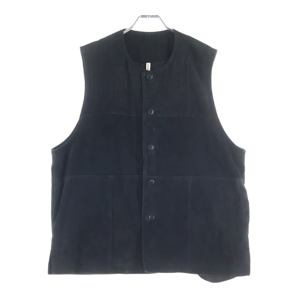 CCU(シーシーユー) suede vest スエード ベスト ブラック V-03-SUEDE