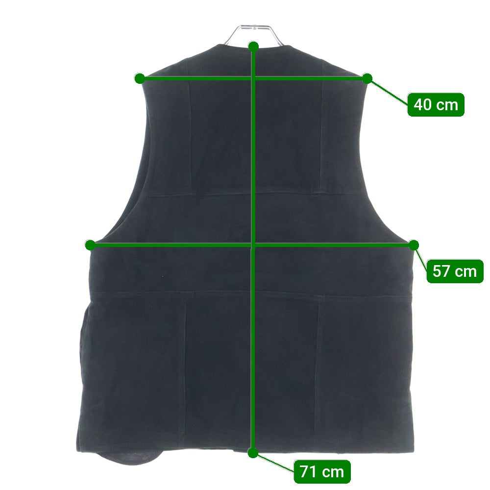 CCU(シーシーユー) suede vest スエード ベスト ブラック V-03-SUEDE