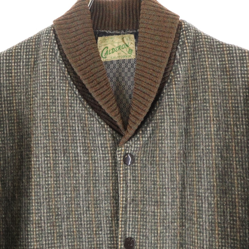VINTAGE(ヴィンテージ) 50s Calderon of California Pharaoh Coat ファラオコート ボタンアップ ウール ハーフコート グリーン×ブラウン