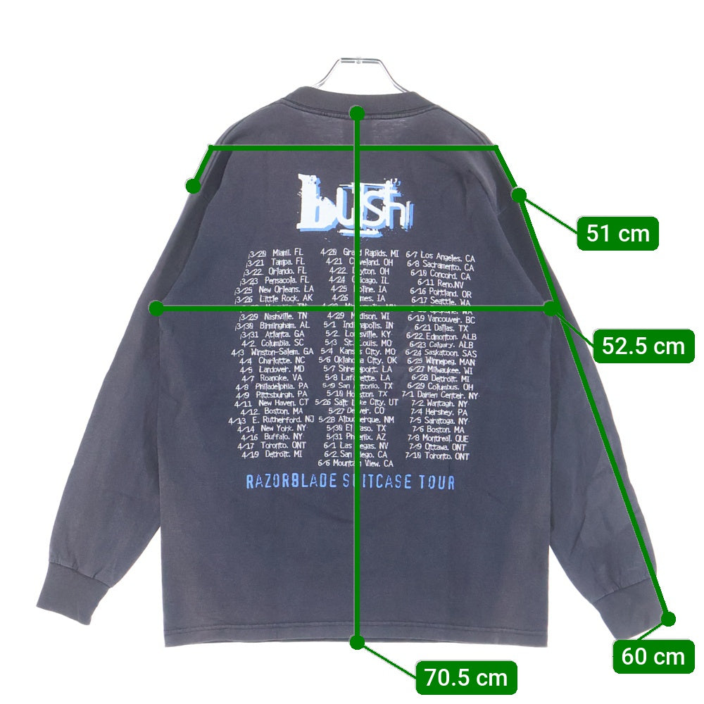 VINTAGE(ヴィンテージ) 90s BUCH RAZORBLADE SUITCASE TOUR L/S ブッシュ 両面プリント ロンT 長袖カットソー ブラック
