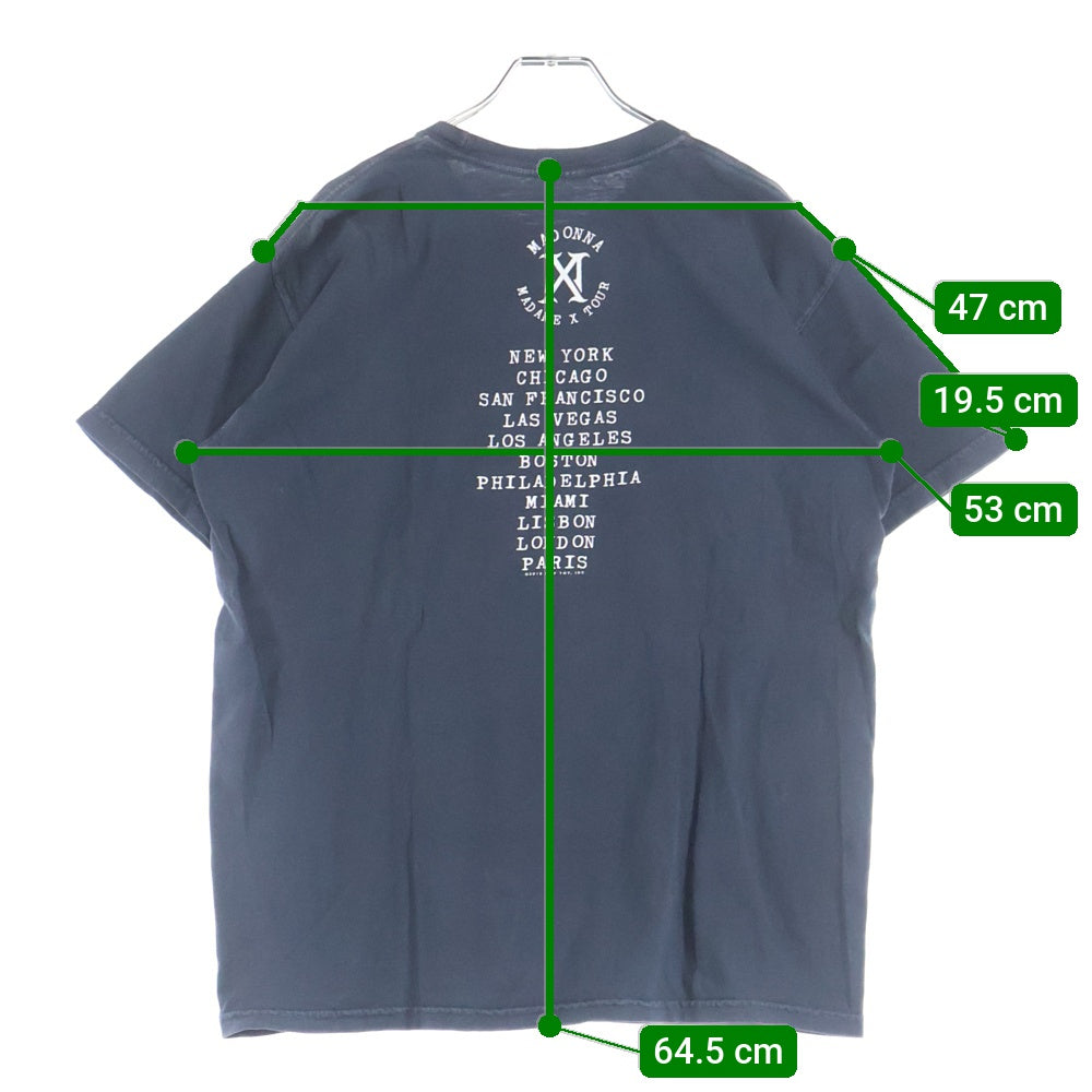 NO BRAND(ノーブランド) 00s MADONNA MADAME X TOUR マドンナ マダム エックス ツアー 半袖Tシャツ カットソー ブラック