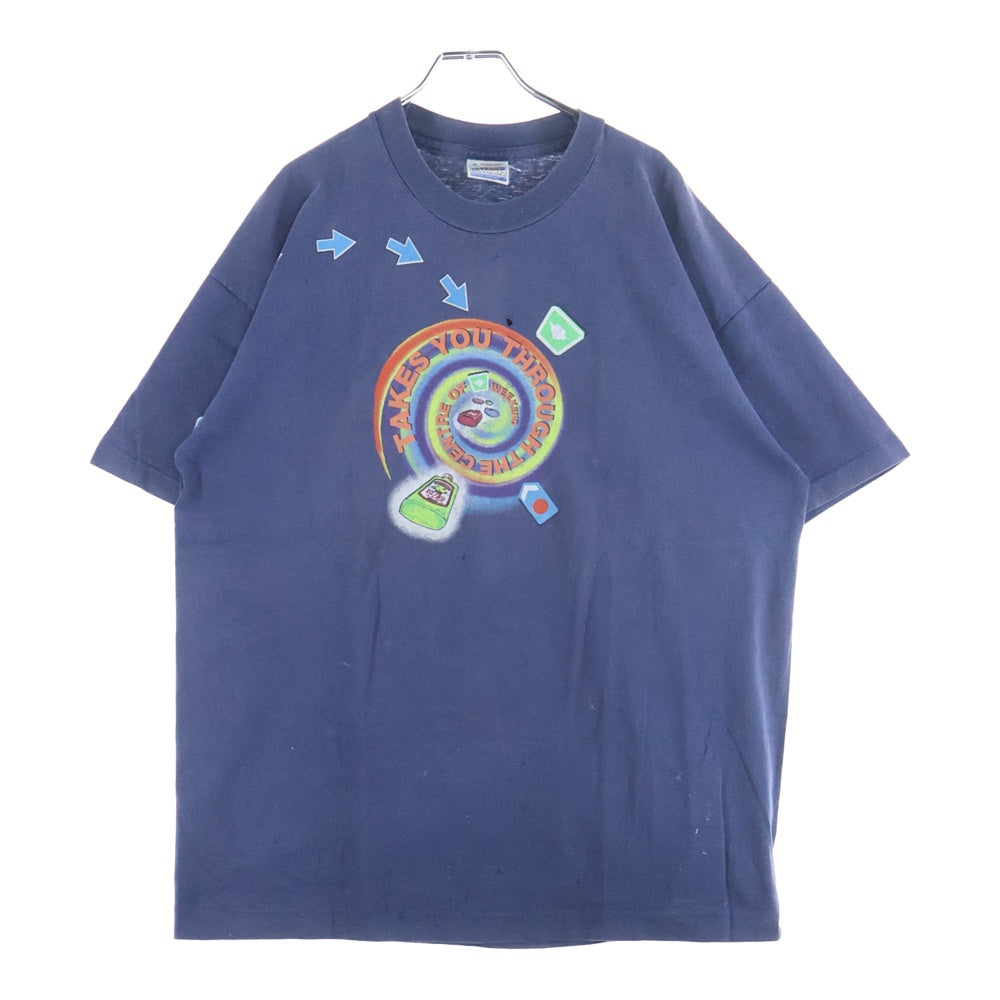 VINTAGE(ヴィンテージ) 90s MD20/20 TAKES YOU THROUGH THE CENTRE OF WEEKEND spiral promo tee マッドドッグ20/20 ワイン 企業T 半袖Tシャツ カットソー ネイビー