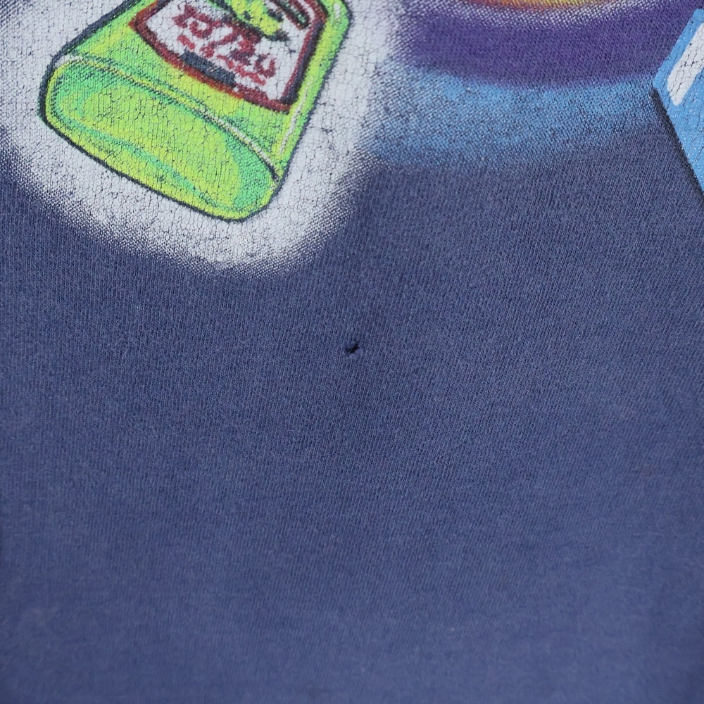 VINTAGE(ヴィンテージ) 90s MD20/20 TAKES YOU THROUGH THE CENTRE OF WEEKEND spiral promo tee マッドドッグ20/20 ワイン 企業T 半袖Tシャツ カットソー ネイビー