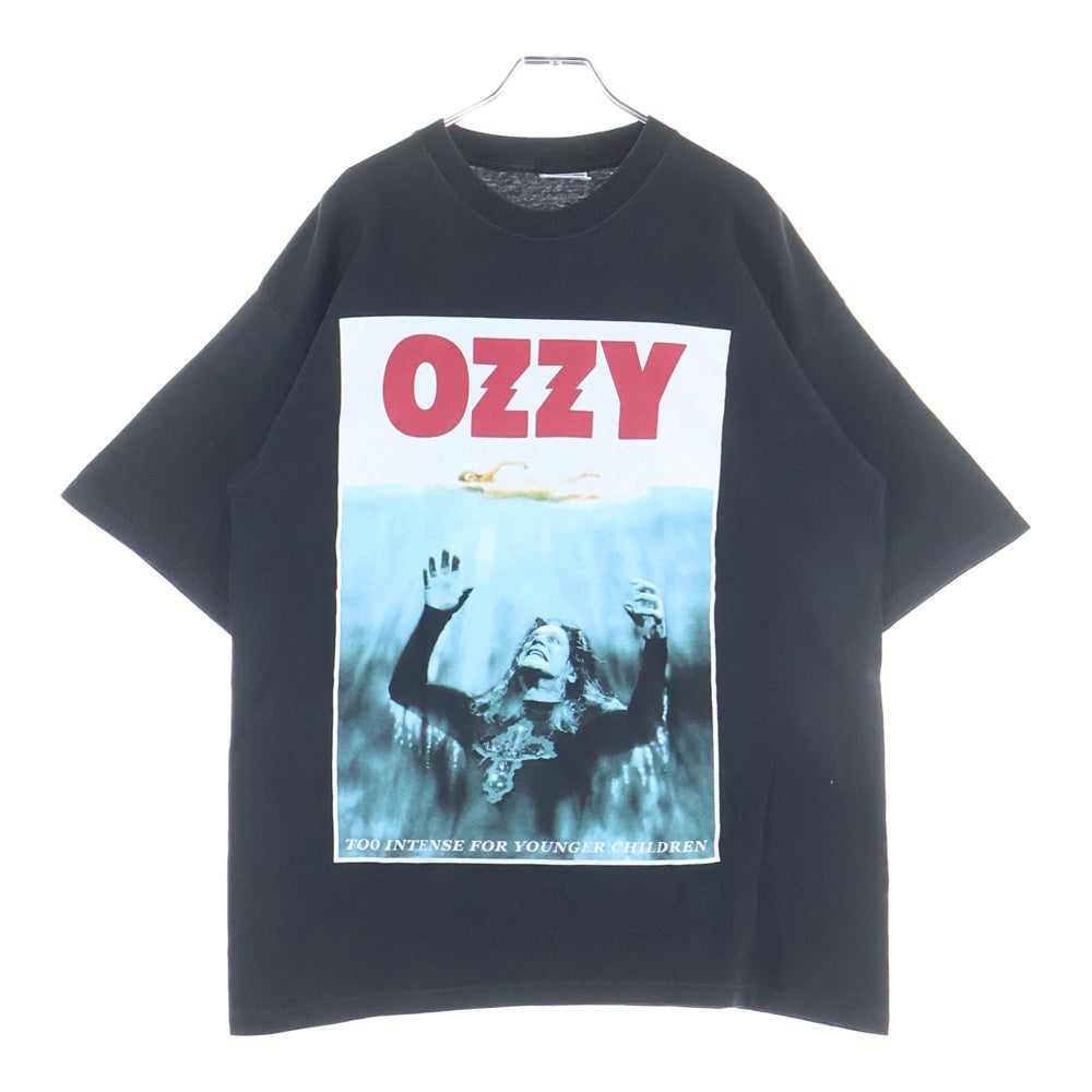 VINTAGE(ヴィンテージ) 00s OZZY OSBOURNE 2002 OZZFEST JAWS PARODY オジーオズボーン ジョーズ パロディ 半袖Tシャツ カットソー ブラック