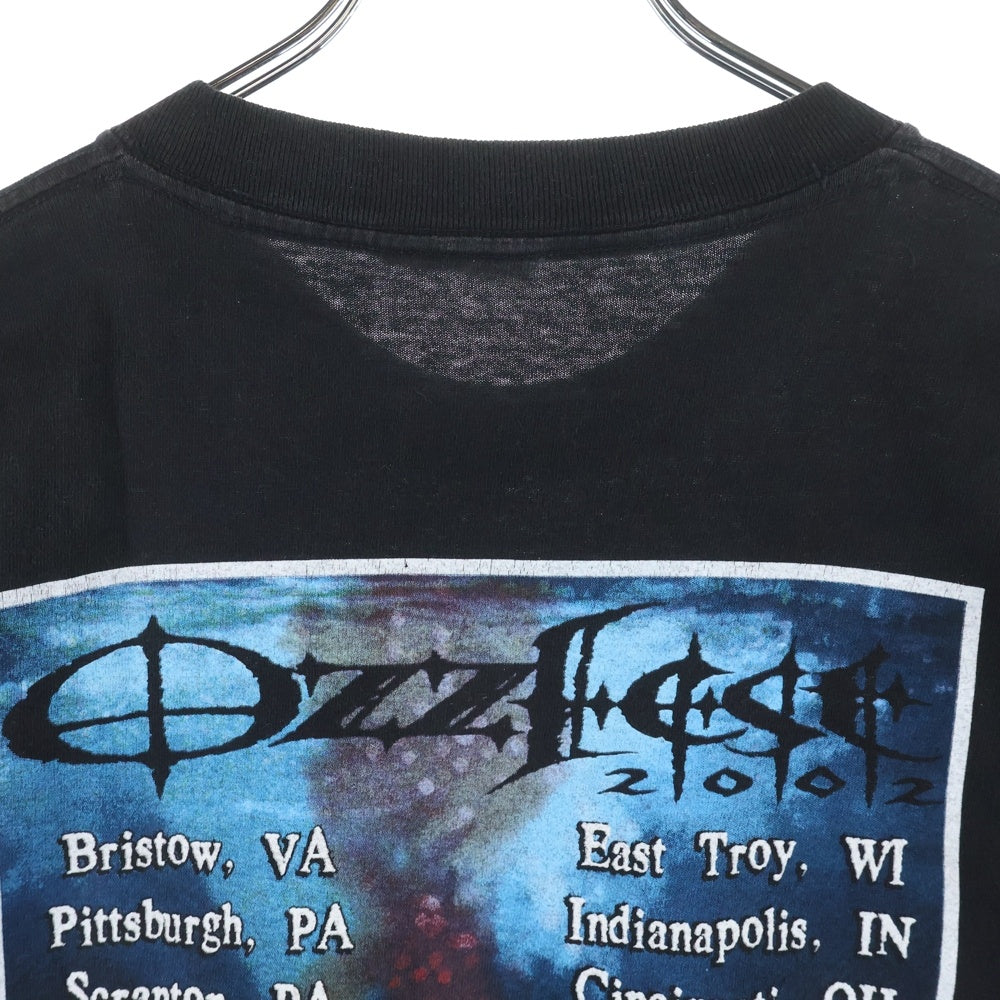 VINTAGE(ヴィンテージ) 00s OZZY OSBOURNE 2002 OZZFEST JAWS PARODY オジーオズボーン ジョーズ パロディ 半袖Tシャツ カットソー ブラック
