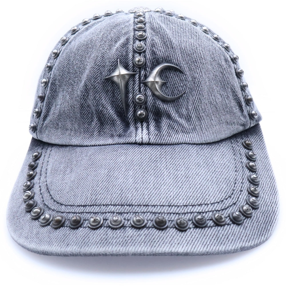 THUG CLUB(サグクラブ) 25AW STUDDED DENIM CAP TC25AC2104 スタッズ デニム ベースボール キャップ グレー