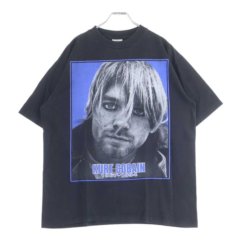 VINTAGE(ヴィンテージ) 90s NIRVANA KURT COBAIN MEMORIAL EURO BOOTLEG S/S TEE ニルヴァーナ カートコバーン 追悼 ユーロ ブートレグ 両面プリント 半袖Tシャツ カットソー ブラック