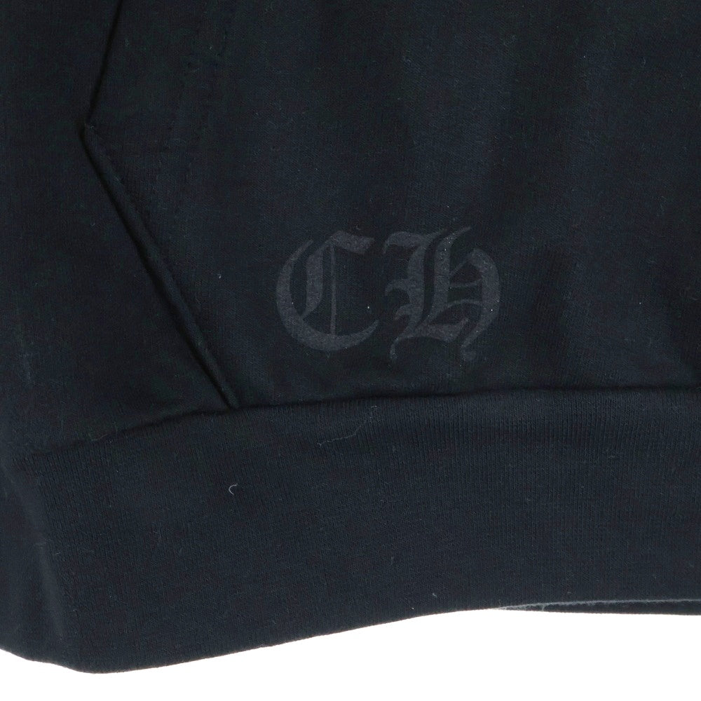 CHROME HEARTS(クロムハーツ) SWTSHRT PLVR スリーブロゴ プルオーバーパーカー ブラック/シルバー
