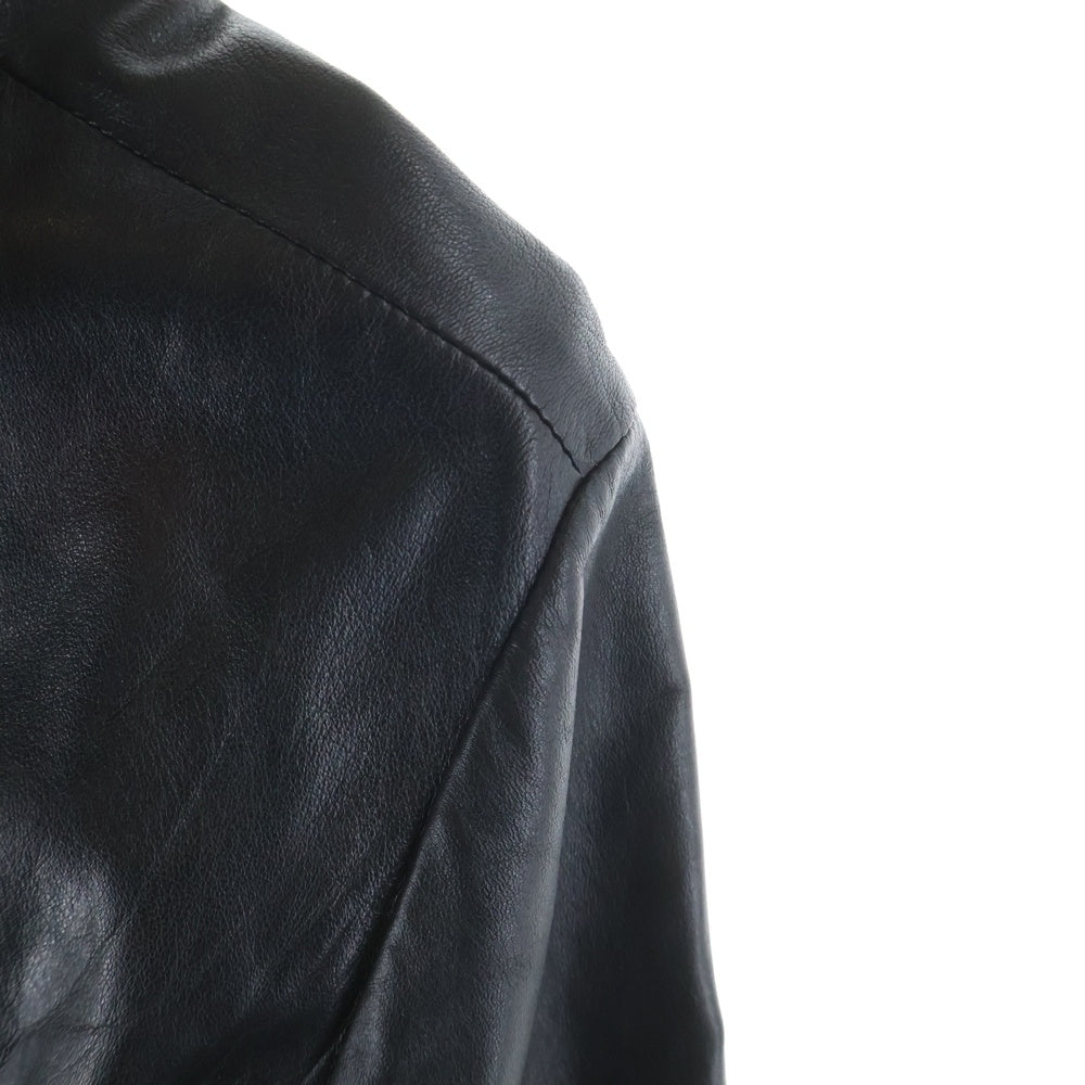 CHROME HEARTS(クロムハーツ) CROSS BALL クロスボールボタン レザーシャツ ジャケット ブラック/シルバー