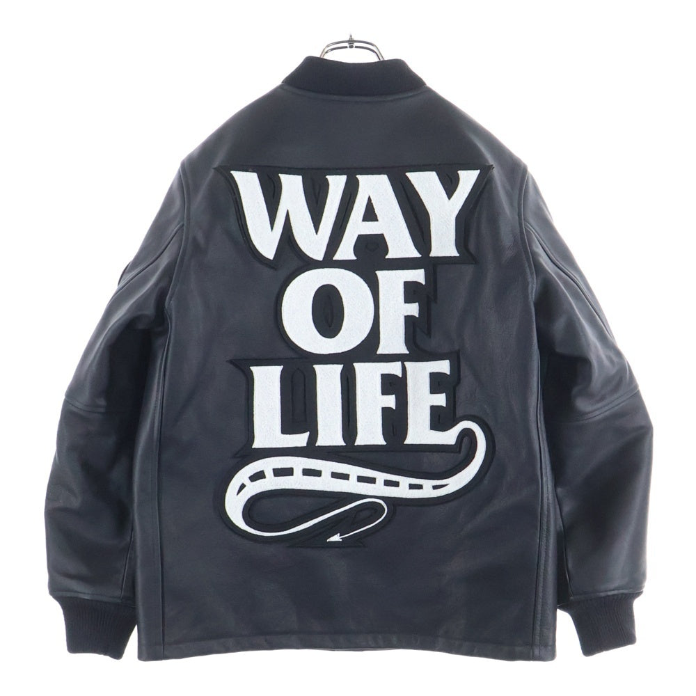 RATS(ラッツ) 25AW ×WTAPS ×NEIGHBORHOOD 20th ALL LEATHER JACKET SPJ-0101 オールレザー スタジアム ジャケット ブラック