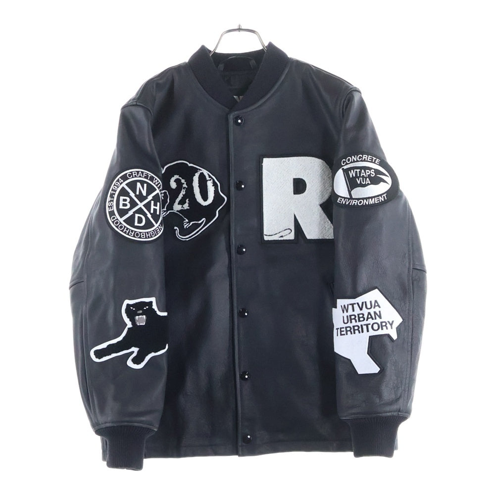 RATS(ラッツ) 25AW ×WTAPS ×NEIGHBORHOOD 20th ALL LEATHER JACKET SPJ-0101 オールレザー スタジアム ジャケット ブラック