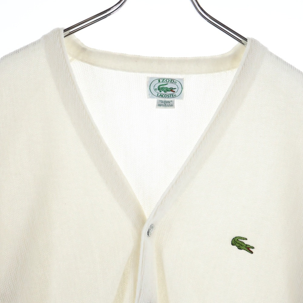 LACOSTE(ラコステ) 80ー90s IZOD ACRYLIC CARDIGAN アイゾッド アクリル カーディガン ホワイト