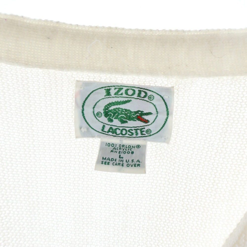 LACOSTE(ラコステ) 80ー90s IZOD ACRYLIC CARDIGAN アイゾッド アクリル カーディガン ホワイト