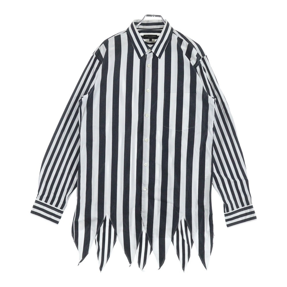 COMME des GARCONS HOMME PLUS(コムデギャルソンオムプリュス) 23SS CRAZY STRIPE DESIGN SHIRT PK-B011 クレイジー ストライプ 長袖シャツ ホワイト/ブラック