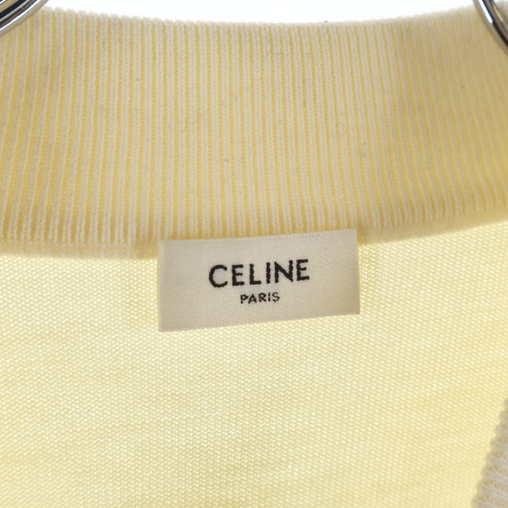 CELINE(セリーヌ) トリオンフ刺繍 ウール ハイカラー ニットセーター アイボリー