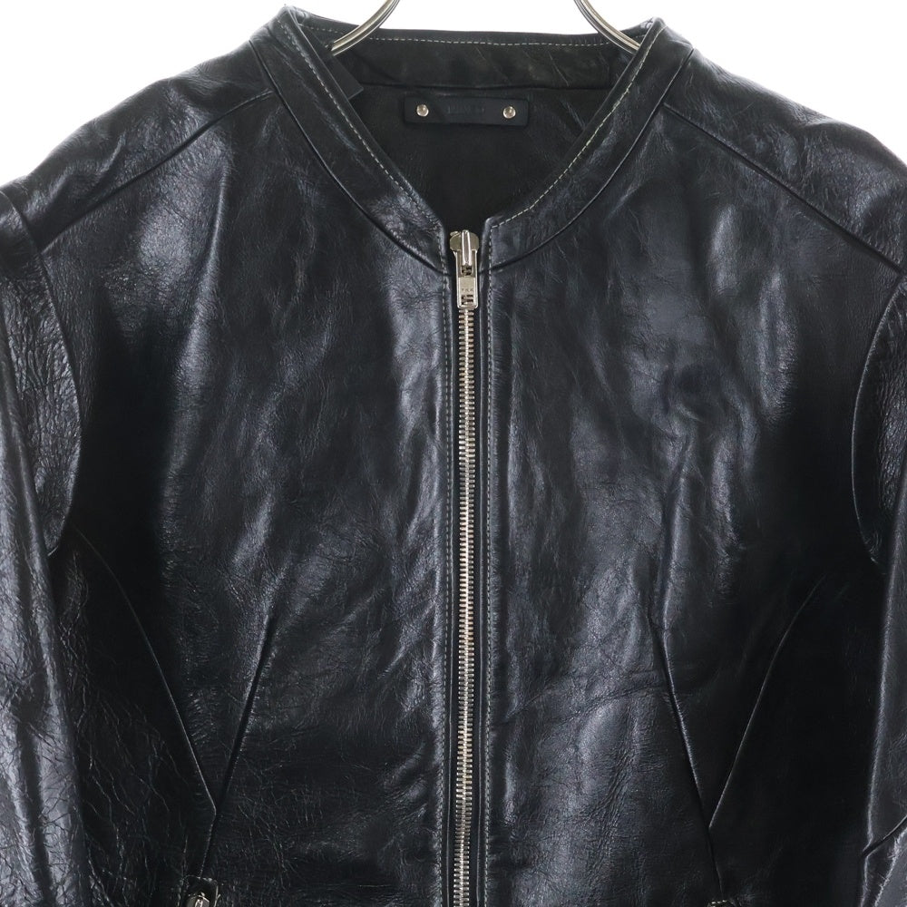 MINEDENIM(マインデニム) Washed Horse Leather Single zip JKT YT-MNDー01-99-022 ウォッシュド ホース レザー シングル ライダース ジャケット ブラック