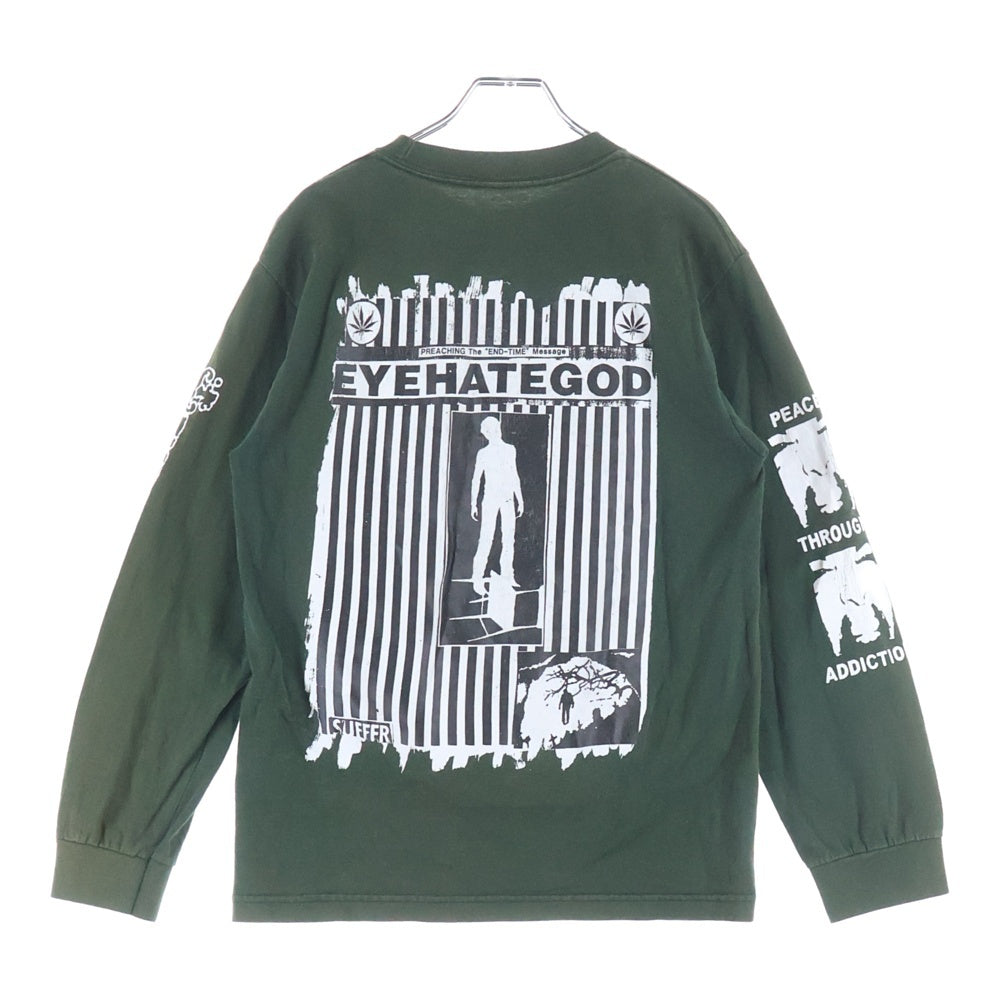 VINTAGE(ヴィンテージ) 90s EYEHATEGOD Children Of God Long アイヘイトゴッド プリント長袖Tシャツ カットソー グリーン