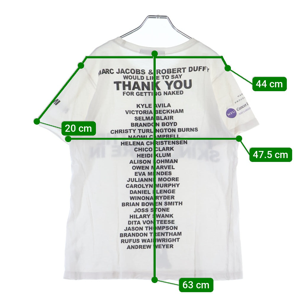 MARC JACOBS(マークジェイコブス) 00s ×ROBERT DUFFY Naomi Campbell ナオミキャンベル 半袖プリントTシャツ ホワイト