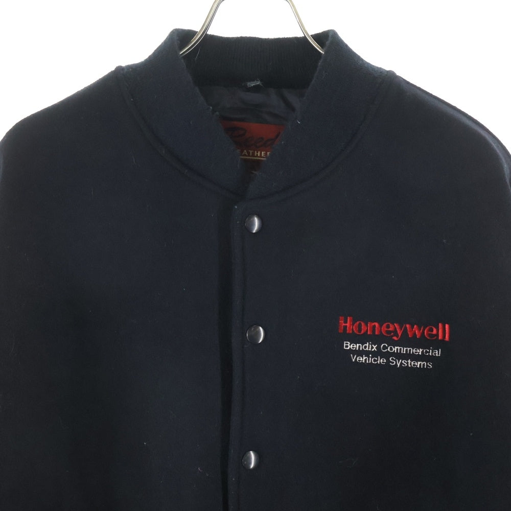 VINTAGE(ヴィンテージ) 90‐00s WOOL LEATHER COMBINATION STADIUM JACKET Bendix Honeywell 企業 スタジャン ブラック