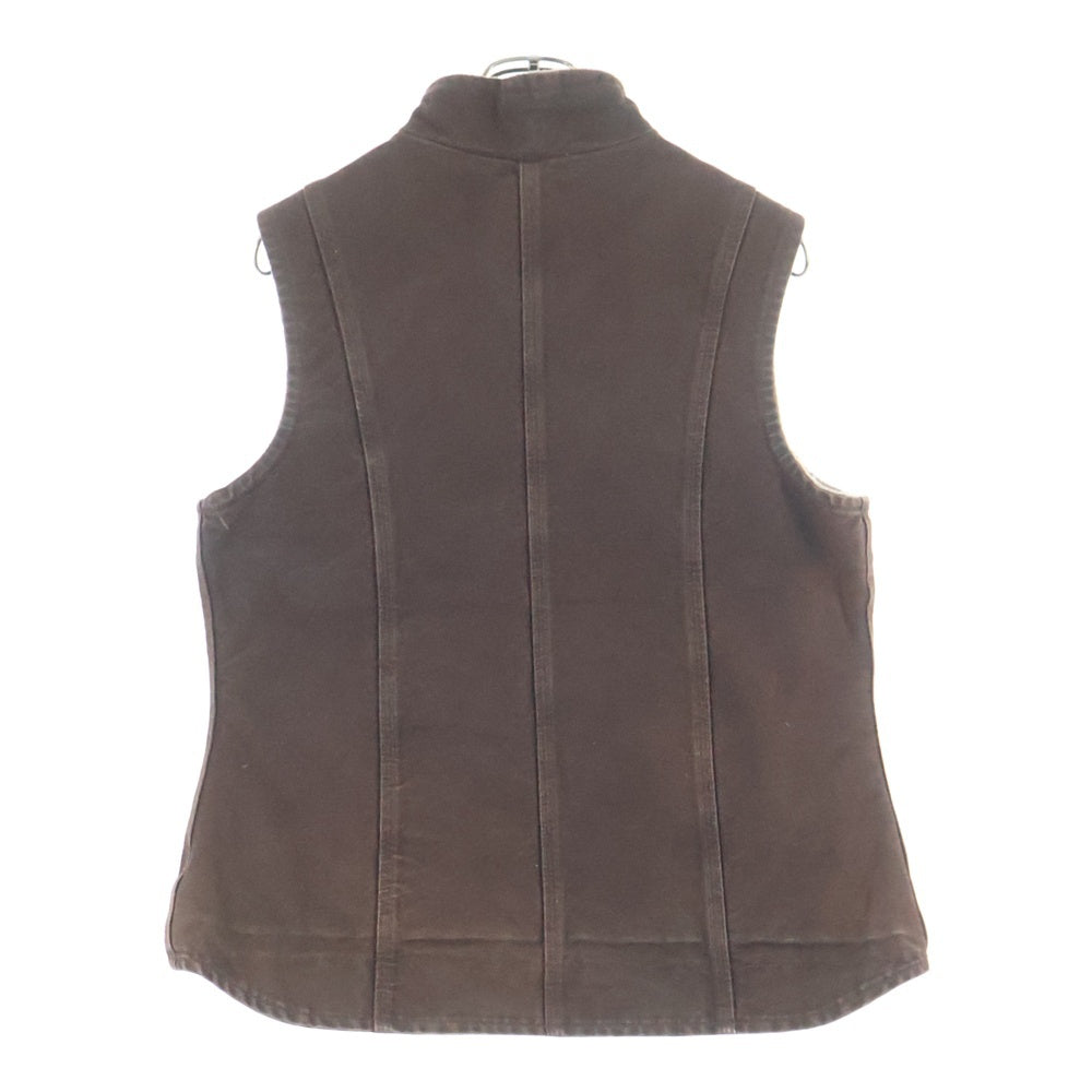 CARHARTT(カーハート) 00s COTTON DUCK ZIP BOA STAND COLLAR VEST WOMEN コットンダック ボア ジップ ベスト ブラウン レディース