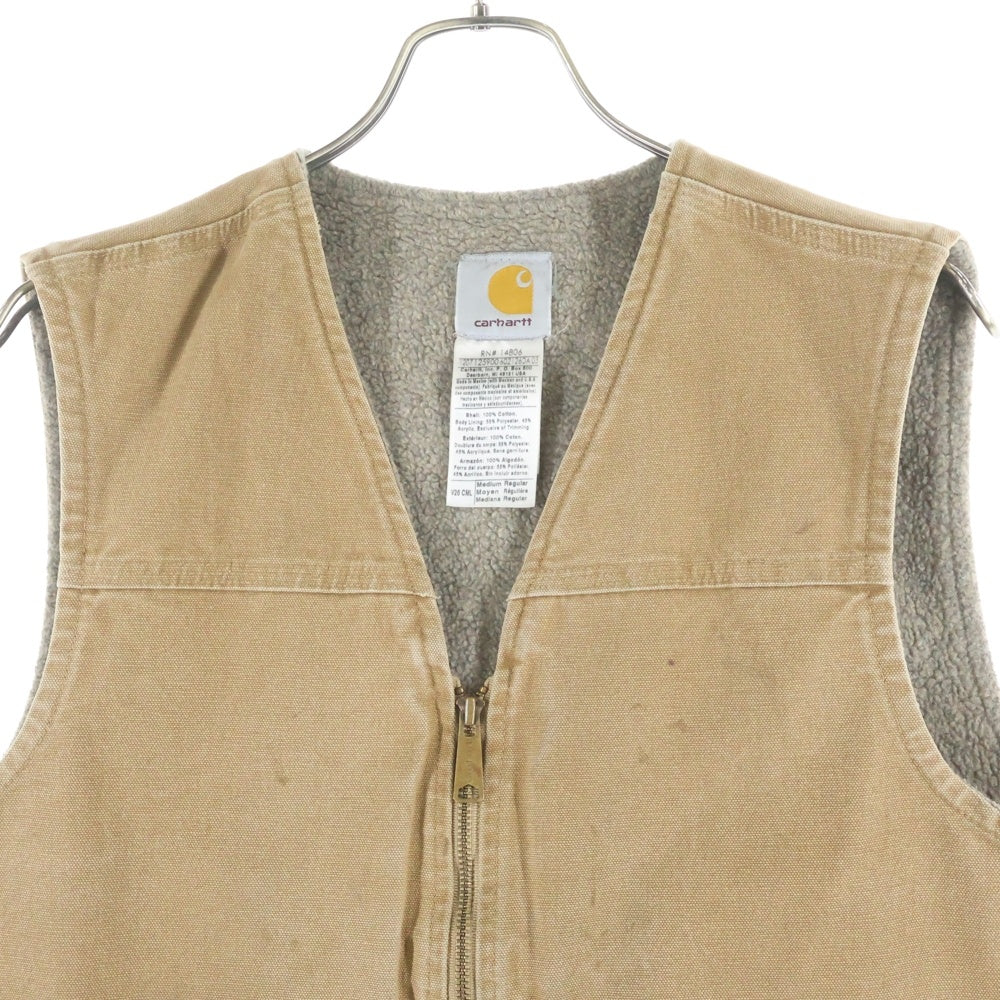 CARHARTT(カーハート) 00s COTTON DUCK BOA ZIP VNECK VEST コットンダック ジップ ボア ベスト キャメル