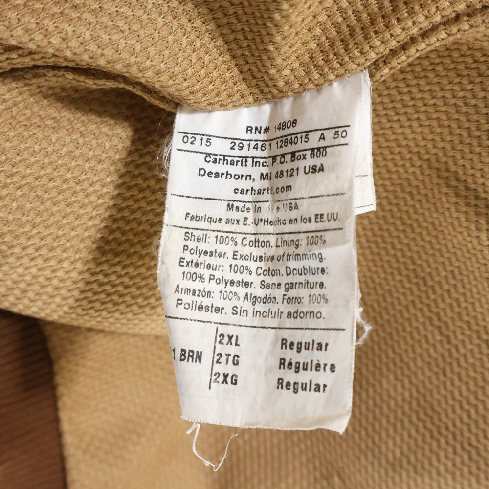CARHARTT(カーハート) 10s COTTON DUCK ACTIVE JACKET コットンダック 企業刺繍 アクティブジャケット キャメル