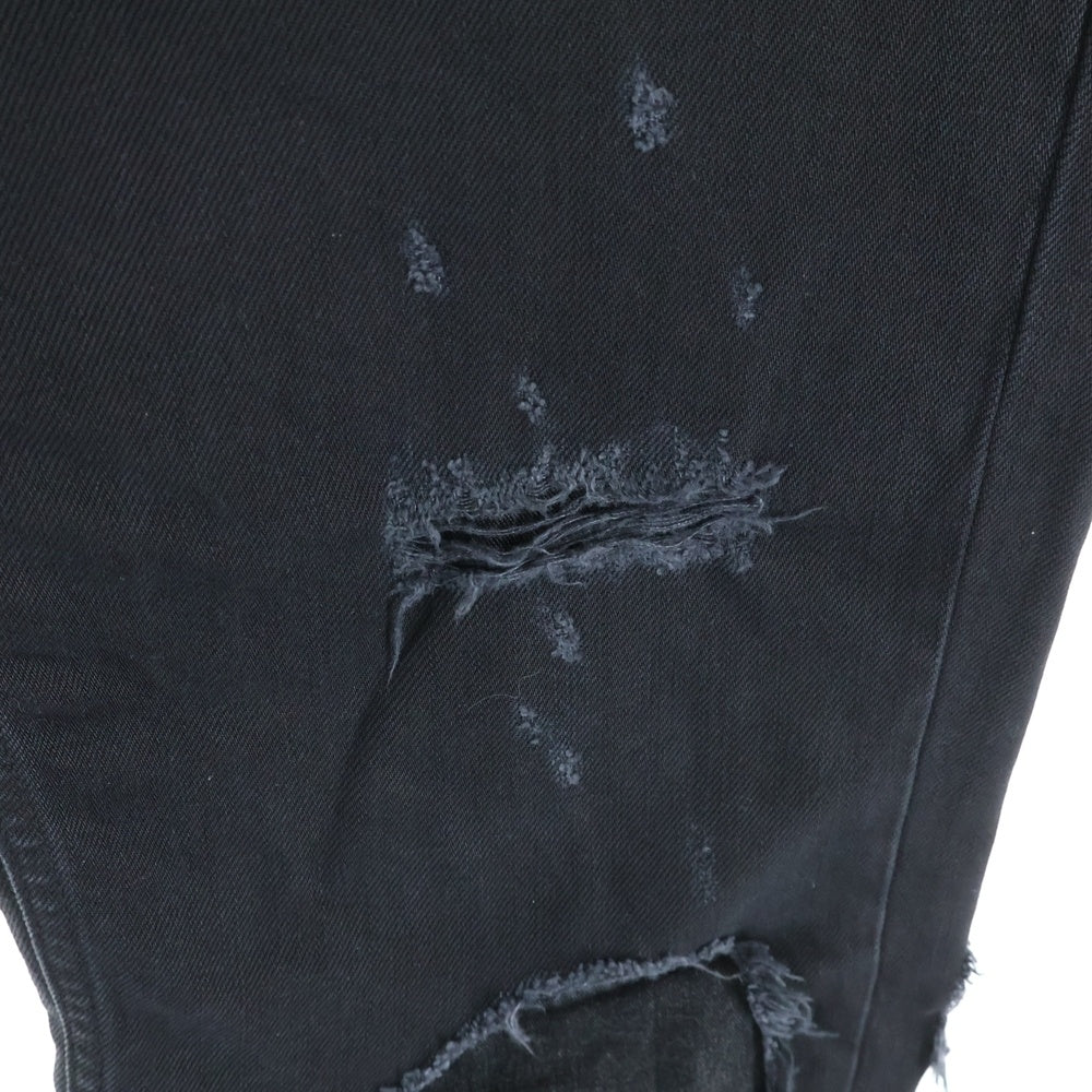 RAF SIMONS(ラフシモンズ) 23SS デストロイド ダブル デニム ジーンズ レイヤード ブラック