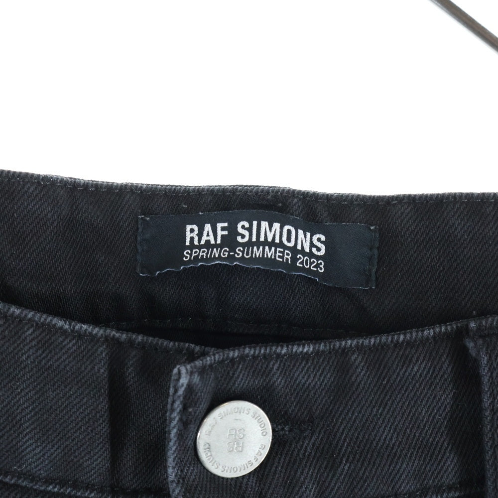 RAF SIMONS(ラフシモンズ) 23SS デストロイド ダブル デニム ジーンズ レイヤード ブラック