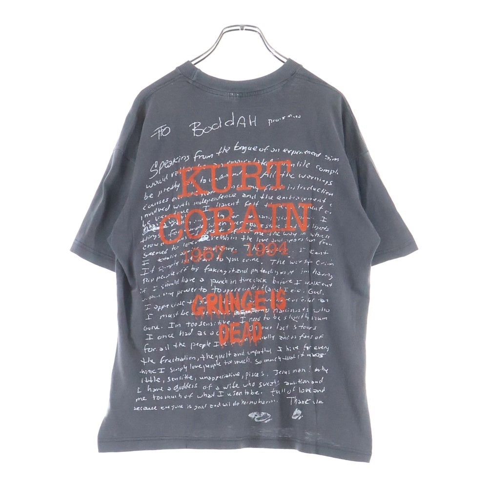 VINTAGE(ヴィンテージ) 90s NIRVANA KURT COBAIN GRUNGE IS DEAD BOOTLEG ニルヴァーナ カートコバーン Tシャツ 半袖カットソー ブラック
