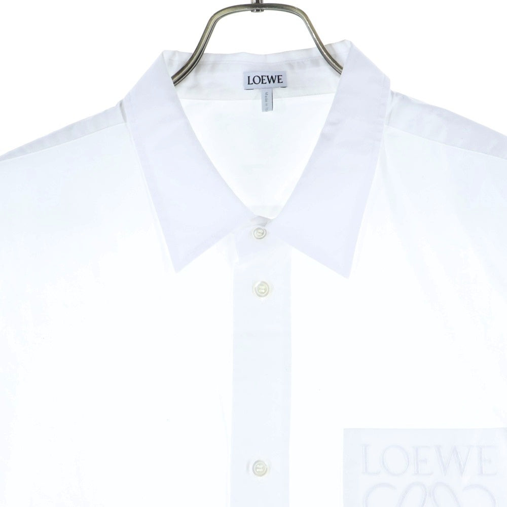 LOEWE(ロエベ) 25SS アナグラム刺繍ポケット長袖シャツ ホワイト