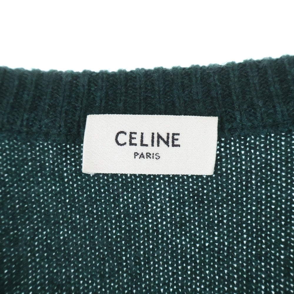 CELINE(セリーヌ) フィービー期 カシミヤ Vネック ニット セーター グリーン レディース