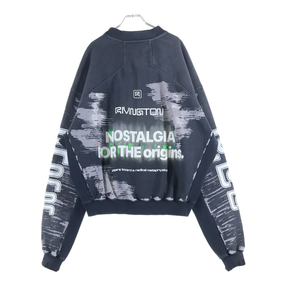RRR123 RIVINGTON roi Rebis(リヴィントンロイレビス) オリジンズ クルーネック メカニック スウェット トレーナー ブラック
