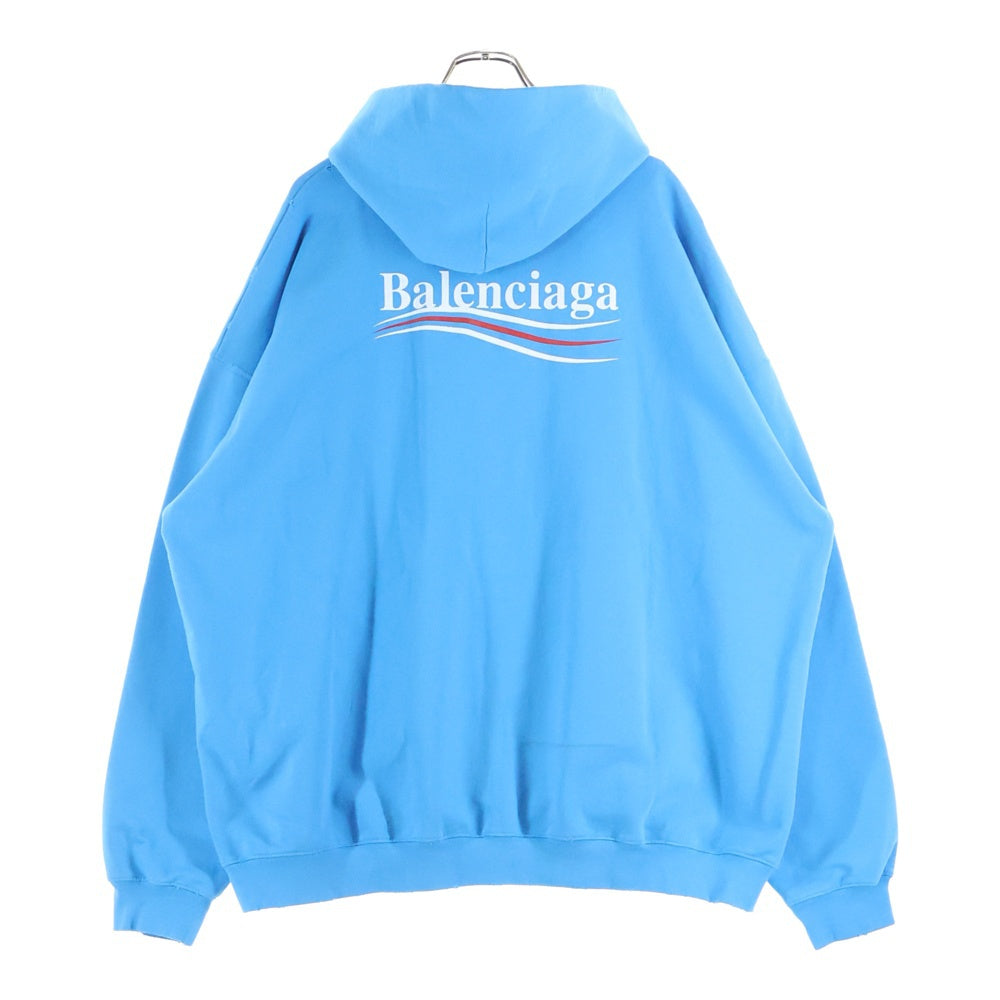 BALENCIAGA(バレンシアガ) 23SS キャンペーン ロゴ プリント プルオーバー スウェット フーディ パーカー ブルー 620973 TNVG6