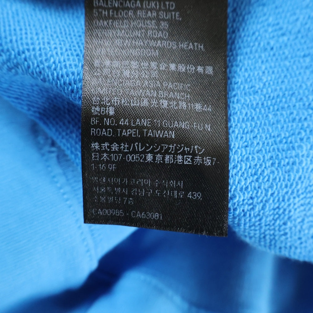 BALENCIAGA(バレンシアガ) 23SS キャンペーン ロゴ プリント プルオーバー スウェット フーディ パーカー ブルー 620973 TNVG6
