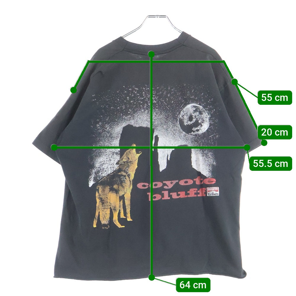 VINTAGE(ヴィンテージ) 90s Marlboro COYOTE BLUFF POCKET TEE マルボロ コヨーテ 両面プリント半袖Tシャツ カットソー ブラック