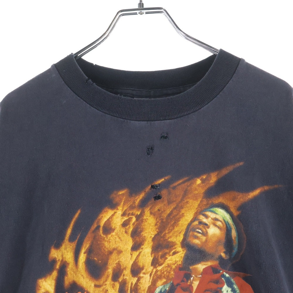 VINTAGE(ヴィンテージ) 00s JIMI HENDRIX ジミー ヘンドリックス フロント プリント Tシャツ 半袖カットソー ブラック