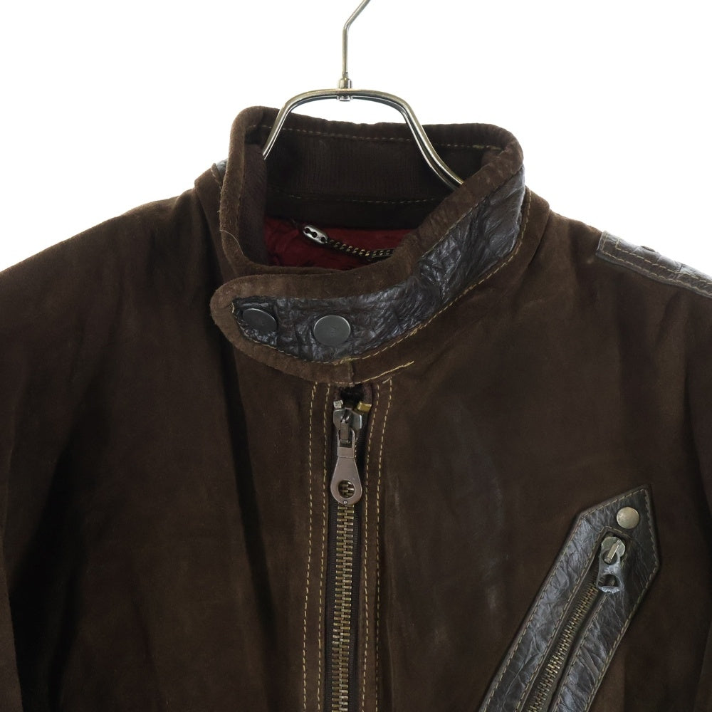 ARMANI JEANS(アルマーニ ジーンズ) 00s MADE IN ITALY DRAGON leather blouson イタリア製 ドラゴン レザー ブルゾン アウター ブラウン