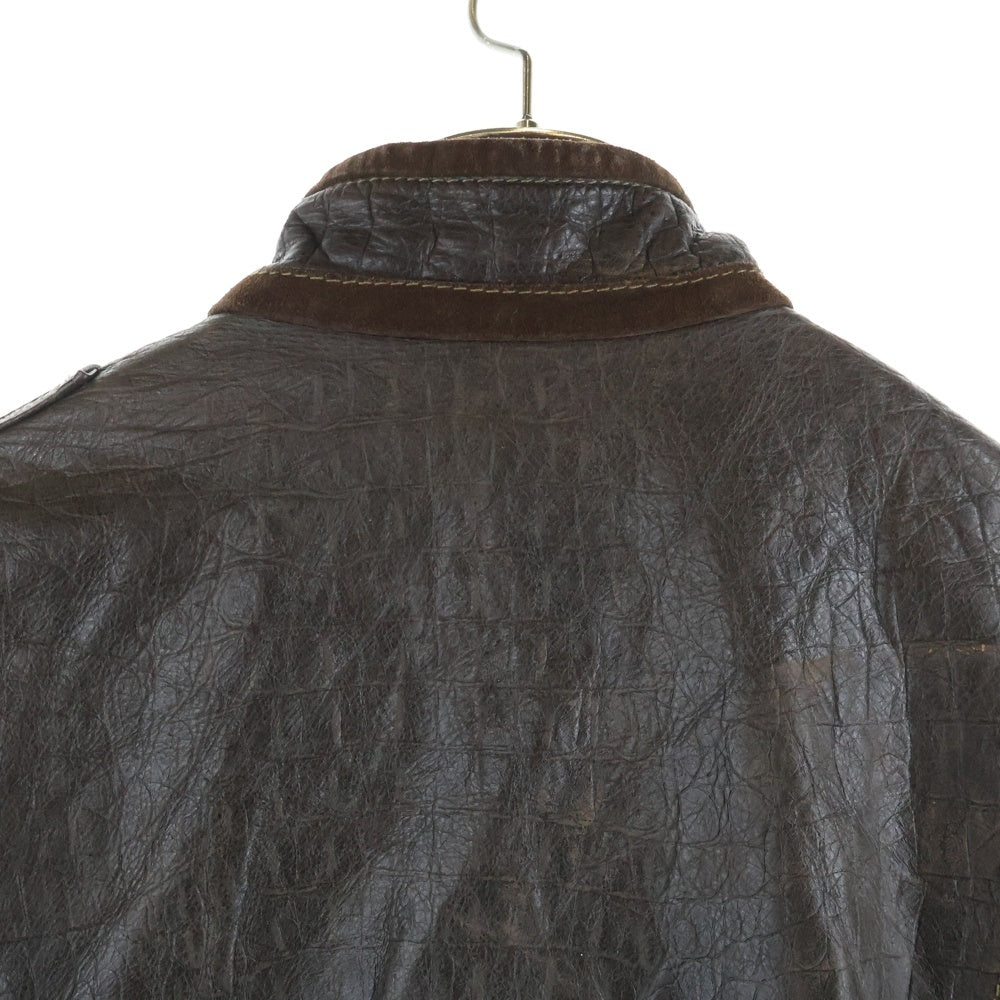 ARMANI JEANS(アルマーニ ジーンズ) 00s MADE IN ITALY DRAGON leather blouson イタリア製 ドラゴン レザー ブルゾン アウター ブラウン