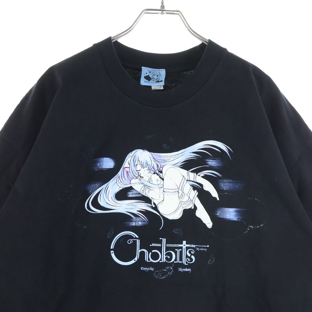 VINTAGE(ヴィンテージ) 00s CHOBITS ちょびっツ ちぃ アニメ 半袖Tシャツ カットソー ブラック